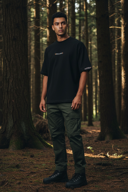Resilience Oversized Box Fit T-Shirt (Black)