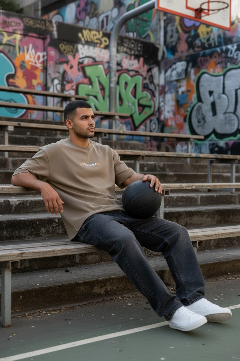 Resilience Oversized Box Fit T-Shirt (Olive)