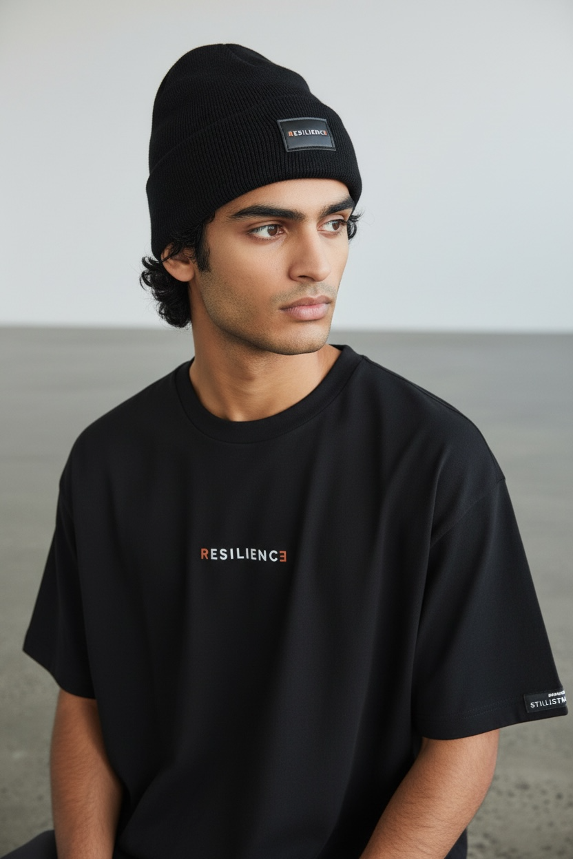 Resilience Oversized Box Fit T-Shirt (Black)
