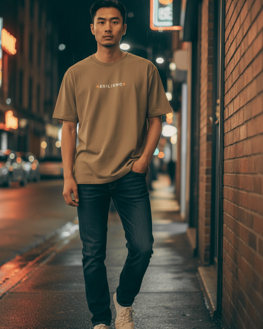 Resilience Oversized Box Fit T-Shirt (Olive)